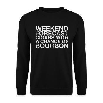 Wochenendprognose Zigarren Mit Bourbon-chance - Unisex Pullover - Schwarz - Vorne - Alina (178cm) & Michal (187cm)