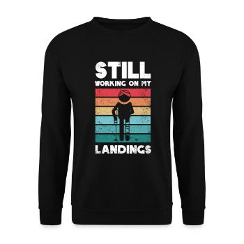 I'm still working on my landing design - Unisex Sweatshirt - black - Front - Alina (178cm) & Michal (187cm)