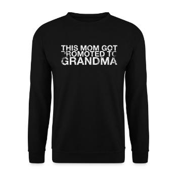 This mother was promoted to grandma design - Unisex Sweatshirt - black - Front - Alina (178cm) & Michal (187cm)