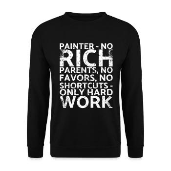 Painter_ Keine Reichen Eltern, Keine - Unisex Pullover - Schwarz - Vorne - Alina (178cm) & Michal (187cm)