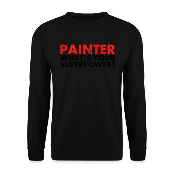 Peintre Quel est votre design de superpuissance pour Painter? - Sweat-shirt Unisexe - noir - Devant - Alina (178cm) & Michal (187cm)
