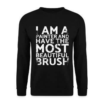 Je suis peintre et j’ai le plus beau pinceau - Sweat-shirt Unisexe - noir - Devant - Alina (178cm) & Michal (187cm)