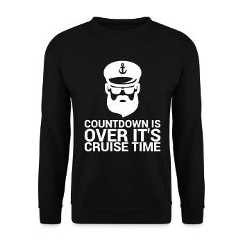 Der Countdown Ist Vorbei, Es Ist Kreuzfahrtzeit - Unisex Pullover - Schwarz - Vorne - Alina (178cm) & Michal (187cm)