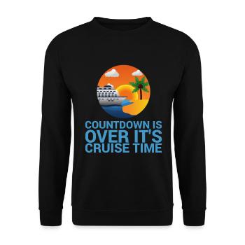 Der Countdown Ist Vorbei, Es Ist Kreuzfahrtzeit - Unisex Pullover - Schwarz - Vorne - Alina (178cm) & Michal (187cm)