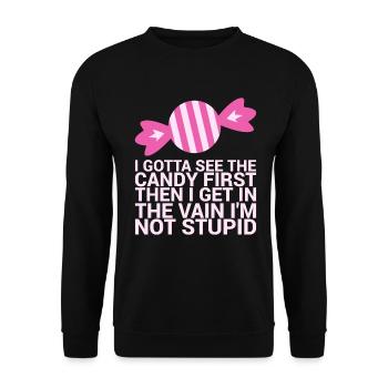 Ich Muss Den Ersten Lustigen Humor Für Erwachsene - Unisex Pullover - Schwarz - Vorne - Alina (178cm) & Michal (187cm)
