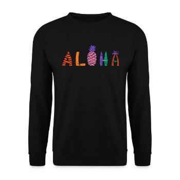 Aloha pineapple design for beach lovers pineapple - Unisex Sweatshirt - black - Front - Alina (178cm) & Michal (187cm)
