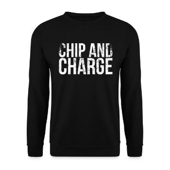Chip- Und Ladedesign Für Tennisfans - Unisex Pullover - Schwarz - Vorne - Alina (178cm) & Michal (187cm)