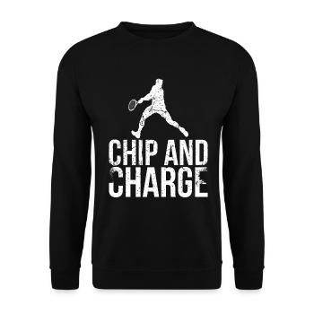 Chip- Und Ladedesign Für Tennisfans - Unisex Pullover - Schwarz - Vorne - Alina (178cm) & Michal (187cm)