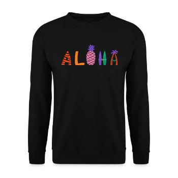 Aloha pineapple design for beach lovers pineapple - Unisex Sweatshirt - black - Front - Alina (178cm) & Michal (187cm)