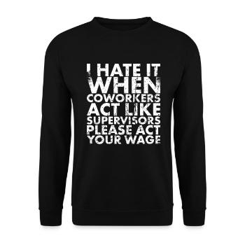 Ich Hasse Es, Wenn Kollegen Sich Wie Für Lineman - Unisex Pullover - Schwarz - Vorne - Alina (178cm) & Michal (187cm)