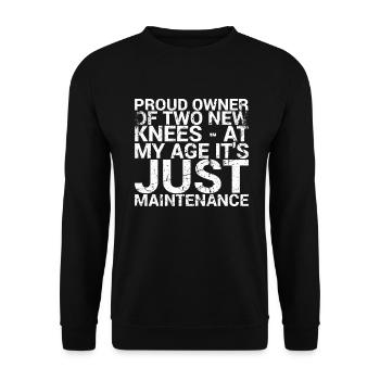 Fier propriétaire de deux nouveaux genoux dans le mien - Sweat-shirt Unisexe - noir - Devant - Alina (178cm) & Michal (187cm)
