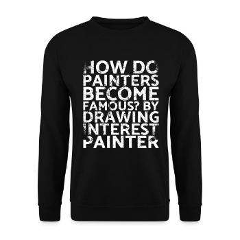 Comment les peintres deviennent-ils célèbres? En dessinant pour - Sweat-shirt Unisexe - noir - Devant - Alina (178cm) & Michal (187cm)
