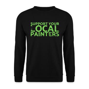 Support your local painter design for painters - Unisex Sweatshirt - black - Front - Alina (178cm) & Michal (187cm)