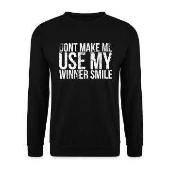 Lassen Sie Mich Nicht Mein Gewinner-lächeln-design - Unisex Pullover - Schwarz - Vorne - Alina (178cm) & Michal (187cm)