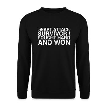 Heart attack survivor I fought hard - Unisex Sweatshirt - black - Front - Alina (178cm) & Michal (187cm)