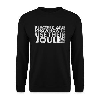 Elektriker Kennen Die Verwendung Für Lineman Und - Unisex Pullover - Schwarz - Vorne - Alina (178cm) & Michal (187cm)