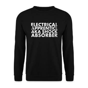 Electric apprentice aka shock for lineman and - Unisex Sweatshirt - black - Front - Alina (178cm) & Michal (187cm)