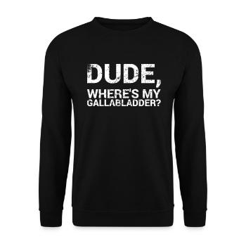 Dude, where is my gallbladder? Restoration - Unisex Sweatshirt - black - Front - Alina (178cm) & Michal (187cm)