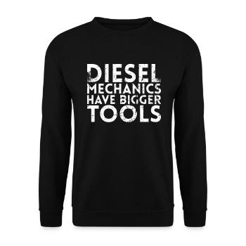 Diesel mechanics have larger tool design for - Unisex Sweatshirt - black - Front - Alina (178cm) & Michal (187cm)