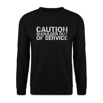 Attention épaule hors service conception pour - Sweat-shirt Unisexe - noir - Devant - Alina (178cm) & Michal (187cm)