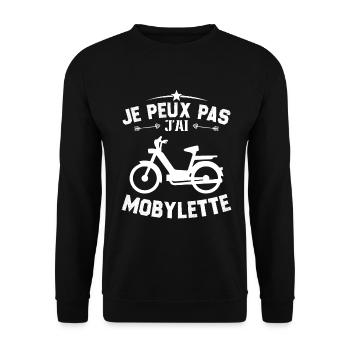 Je Peux Pas J'ai Mobylette Cadeau - Sweat-shirt Unisexe - noir - Devant - Alina (178cm) & Michal (187cm)