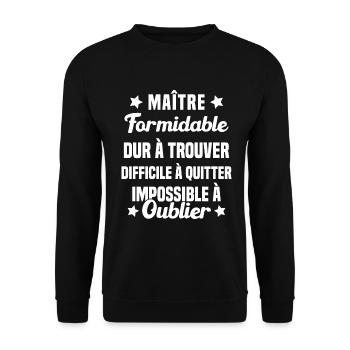 Maître Formidable Idée Cadeau Maître D'école - Sweat-shirt Unisexe - noir - Devant - Alina (178cm) & Michal (187cm)