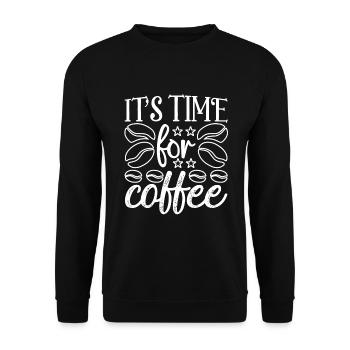 C’est l’heure du café - Café Dicton - Sweat-shirt Unisexe - noir - Devant - Alina (178cm) & Michal (187cm)