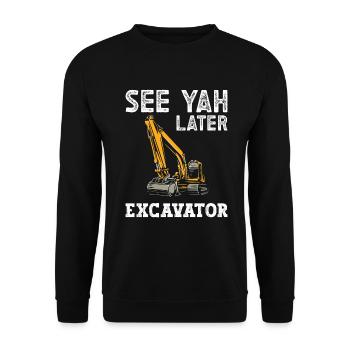 Excavator Driver Excavator School - Unisex Sweatshirt - black - Front - Alina (178cm) & Michal (187cm)