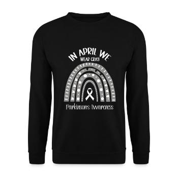 Parkinson's Awareness Month Parkinson's Disease - Unisex Sweatshirt - black - Front - Alina (178cm) & Michal (187cm)