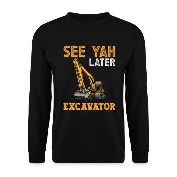 Excavator Driver Excavator School - Unisex Sweatshirt - black - Front - Alina (178cm) & Michal (187cm)