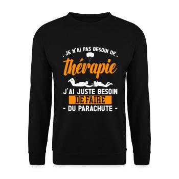 Skydive Parachutist Paragliding Gleitschirm - Unisex Pullover - Schwarz - Vorne - Alina (178cm) & Michal (187cm)