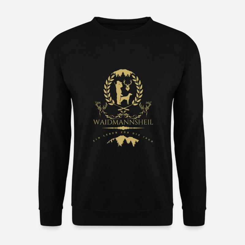 Jäger Spruch-Waidmannsheil Ein Leben für die Jagd - Unisex Pullover - Schwarz