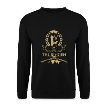 Le cœur vert de Thuringe-Allemagne - Sweat-shirt Unisexe - noir - Devant - Alina (178cm) & Michal (187cm)