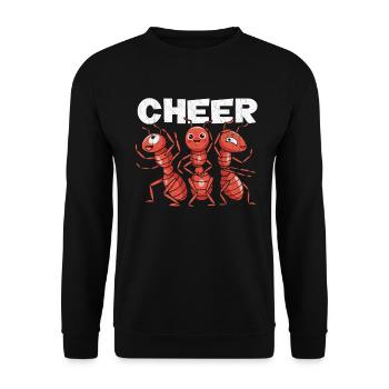 Cheer Ant Design pour les amants de fourmis Tante Tante - Sweat-shirt Unisexe - noir - Devant - Alina (178cm) & Michal (187cm)