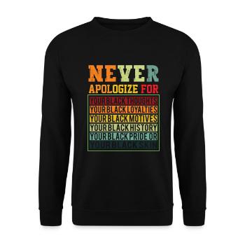 Histoire des Noirs - Sweat-shirt Unisexe - noir - Devant - Alina (178cm) & Michal (187cm)
