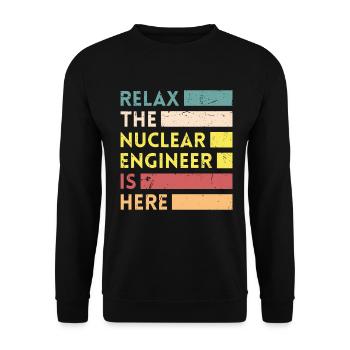 Relax, who is a nuclear engineer - Unisex Sweatshirt - black - Front - Alina (178cm) & Michal (187cm)