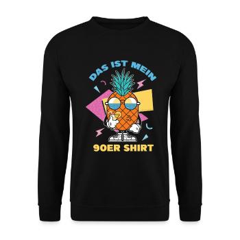 90er Jahre Party und Mottoparty Design, 90s - Unisex Pullover - Schwarz - Vorne - Alina (178cm) & Michal (187cm)