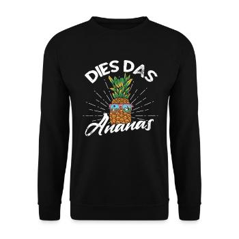 Dies das Ananas - Unisex Pullover - Schwarz - Vorne - Alina (178cm) & Michal (187cm)
