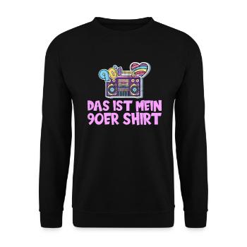 90er Jahre Party und Mottoparty Design, 90s - Unisex Pullover - Schwarz - Vorne - Alina (178cm) & Michal (187cm)