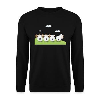 Sheep - Unisex Sweatshirt - black - Front - Alina (178cm) & Michal (187cm)