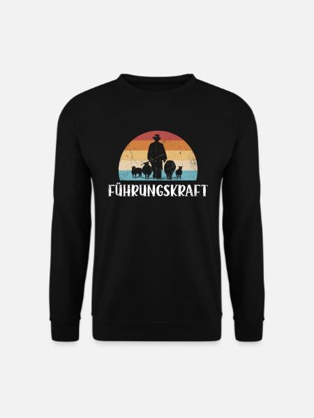 Führungskraft. Design mit Schafen und Schäfer - Unisex Pullover - Schwarz