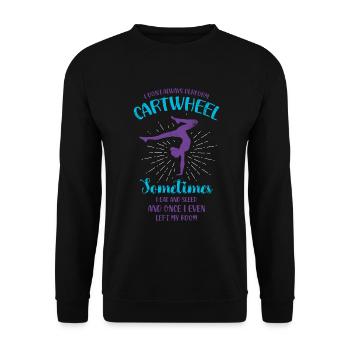 I don't always make cartwheel, sometimes I eat - Unisex Sweatshirt - black - Front - Alina (178cm) & Michal (187cm)
