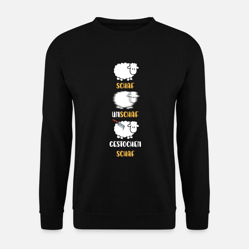 Schaf, Unschaf, Gestochen Schaf, Wortspiel - Unisex Pullover - Schwarz