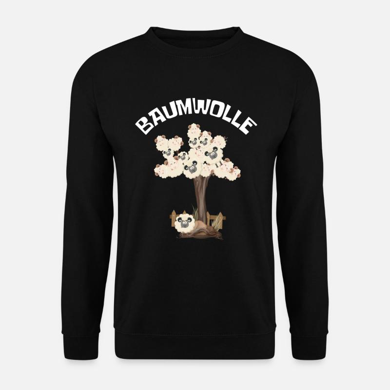 Baumwolle Wortspiel Schaf auf Baum, Schaf - Unisex Pullover - Schwarz
