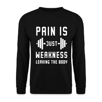 Gewichtheben Zitate Bodybuilder Outfit - Unisex Pullover - Schwarz - Vorne - Alina (178cm) & Michal (187cm)