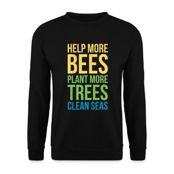 Help more bees, plant more trees, - Unisex Sweatshirt - black - Front - Alina (178cm) & Michal (187cm)