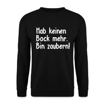 Lustiges Keinen Bock bin Zaubern Design, Bin - Unisex Pullover - Schwarz - Vorne - Alina (178cm) & Michal (187cm)