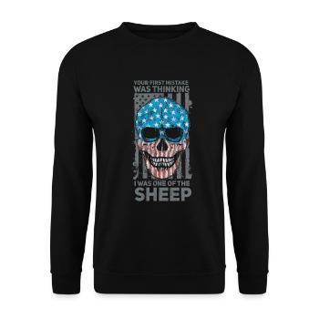 Sa première erreur a été de penser que j’en étais un. - Sweat-shirt Unisexe - noir - Devant - Alina (178cm) & Michal (187cm)