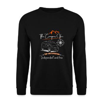 Camper van motorhome saying + motif - Unisex Sweatshirt - black - Front - Alina (178cm) & Michal (187cm)