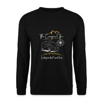 Camper van motorhome saying + motif - Unisex Sweatshirt - black - Front - Alina (178cm) & Michal (187cm)